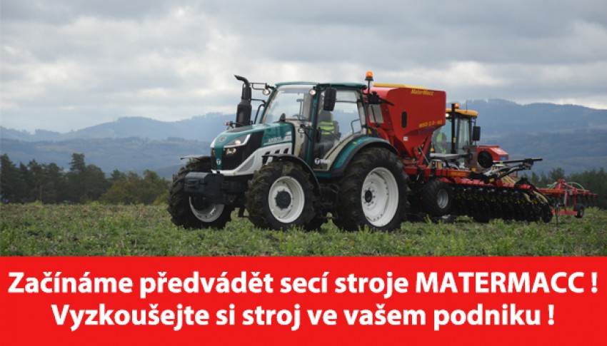 Začínáme předvádět secí stroje Matermacc !